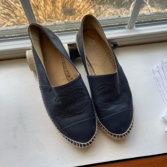 Chanel Navy Blue leather Espadrilles - Picture 6 of 7